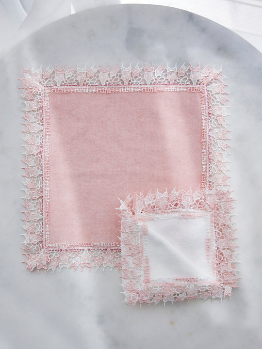 近沢レース店 × stina     leotard handkerchief 【2枚set】/  pink-white
