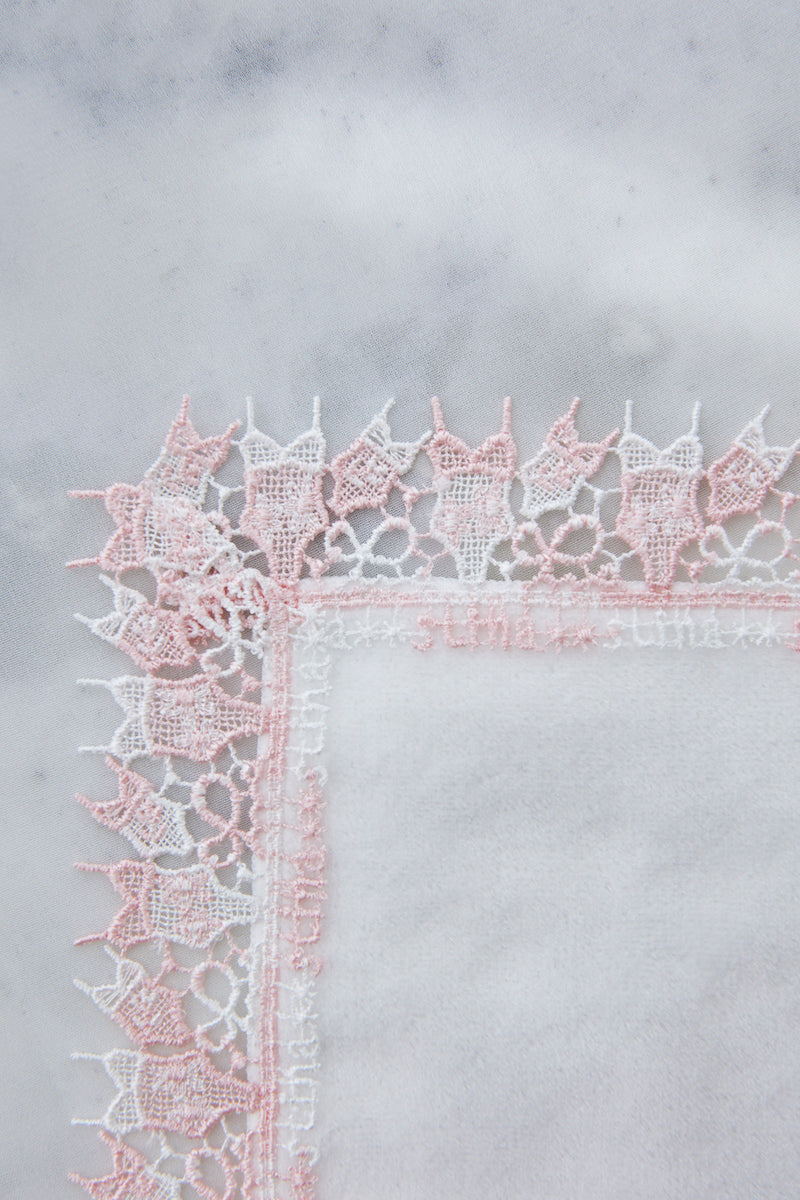 近沢レース店 × stina     leotard handkerchief 【2枚set】/  pink-white