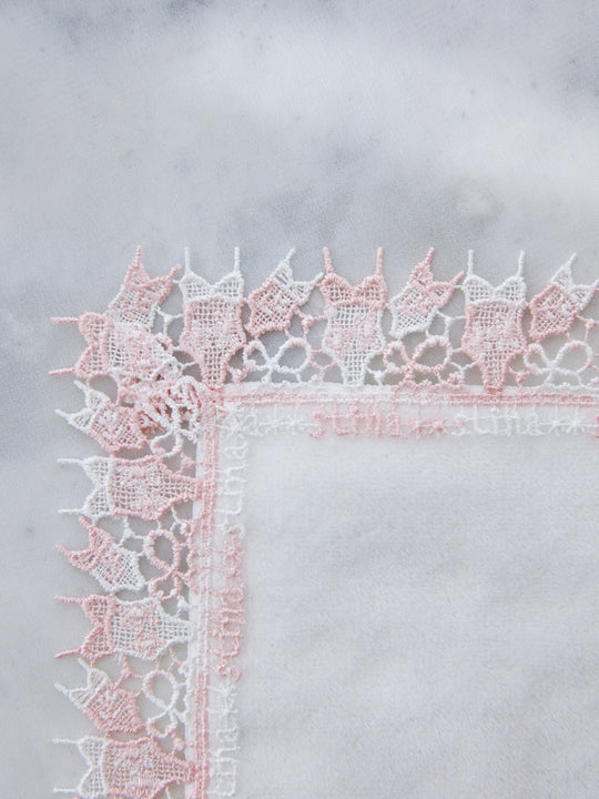 近沢レース店 × stina     leotard handkerchief 【2枚set】/  pink-white