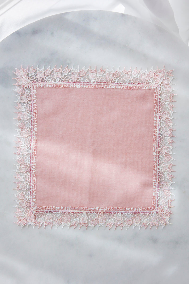 近沢レース店 × stina     leotard handkerchief 【2枚set】/  pink-white