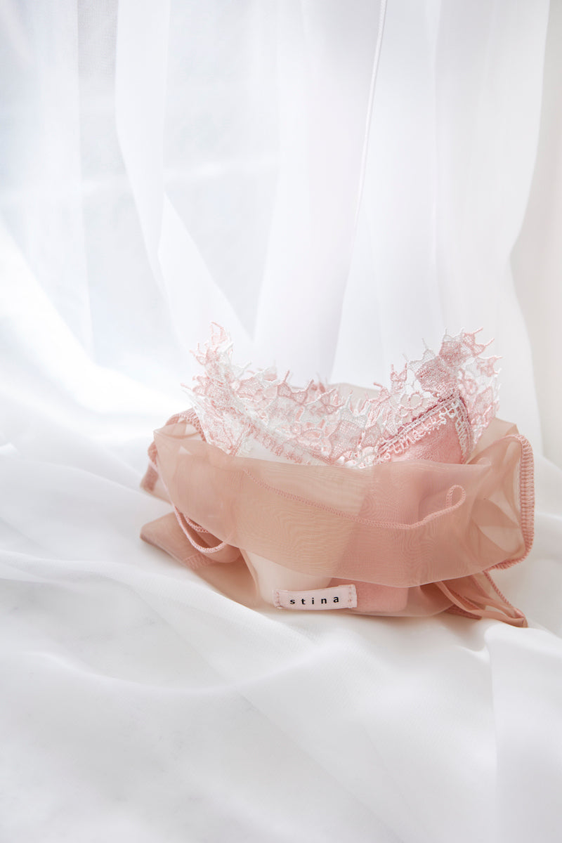 近沢レース店 × stina     leotard handkerchief 【2枚set】/  pink-white