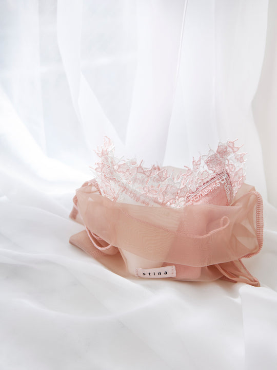 近沢レース店 × stina     leotard handkerchief 【2枚set】/  pink-white
