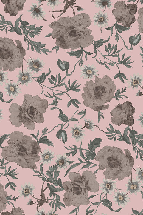 Type K Boat Neck / Vintage Floral Pink