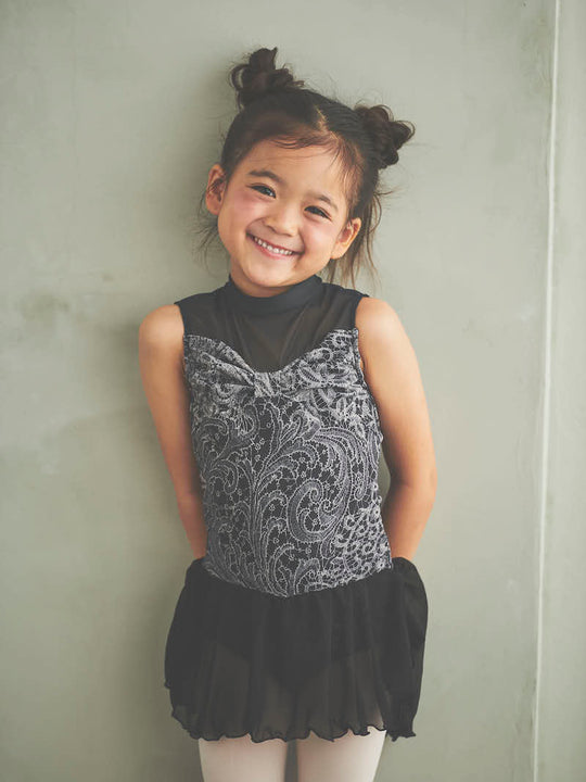 type Y neck ribbon / eternal lace black / kids / girl