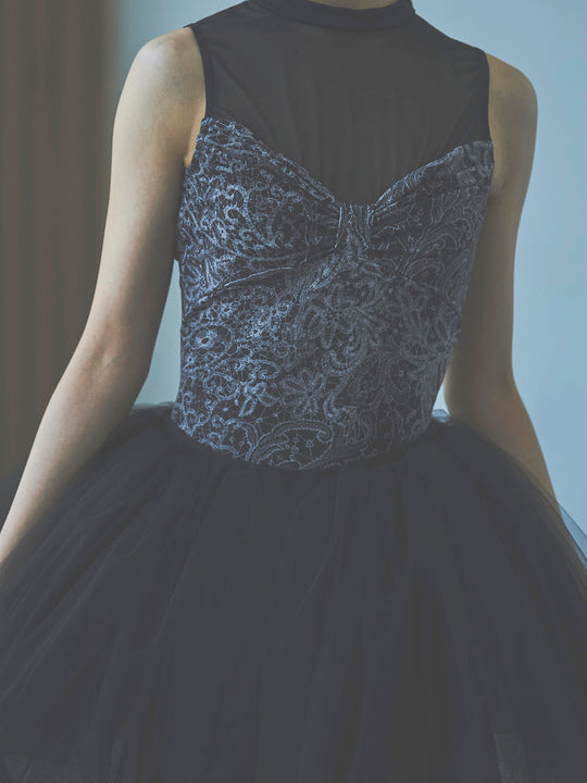 type Y neck ribbon / eternal lace black