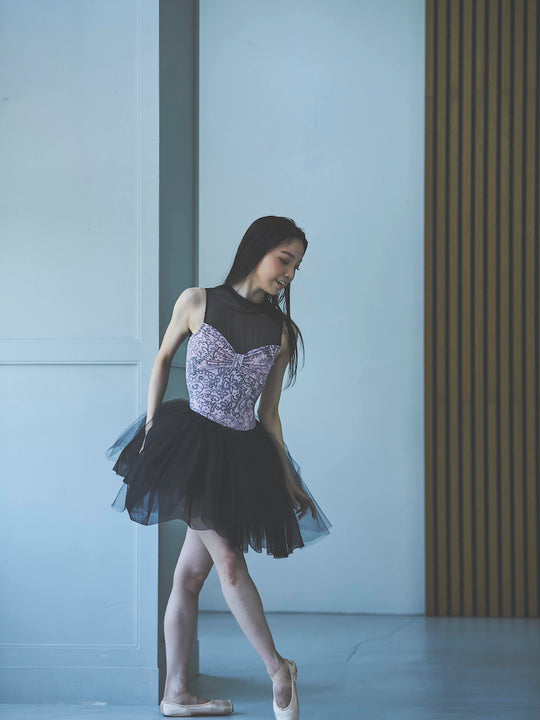 type Y neck ribbon / eternal lace melty pink