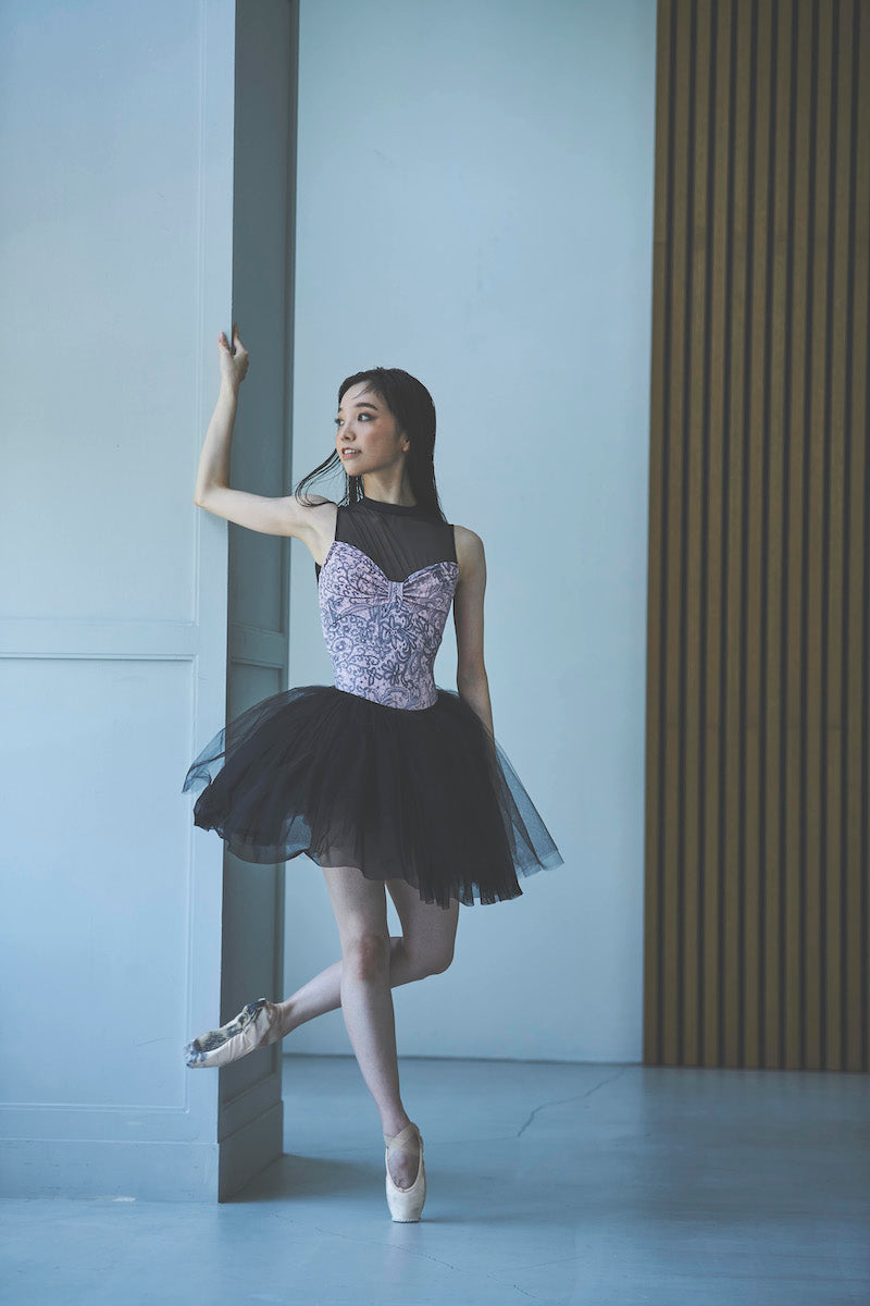 type Y neck ribbon / eternal lace melty pink