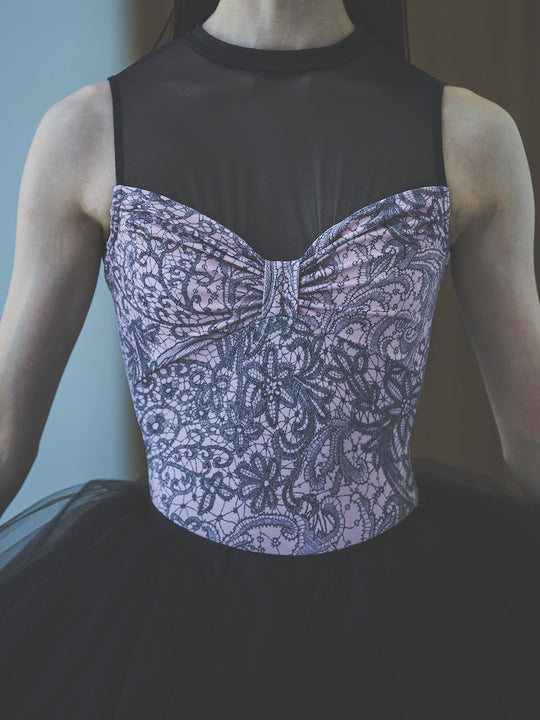 type Y neck ribbon / eternal lace melty pink