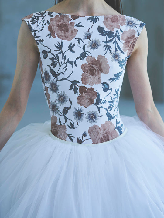 type K boat neck / old flower white