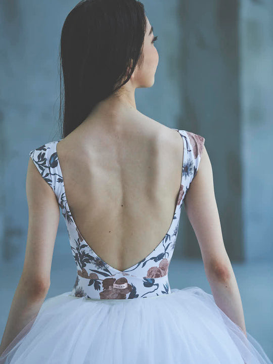 type K boat neck / old flower white