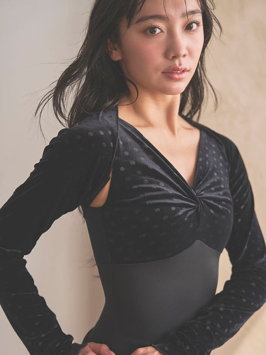 Arm warmer / velours dot black