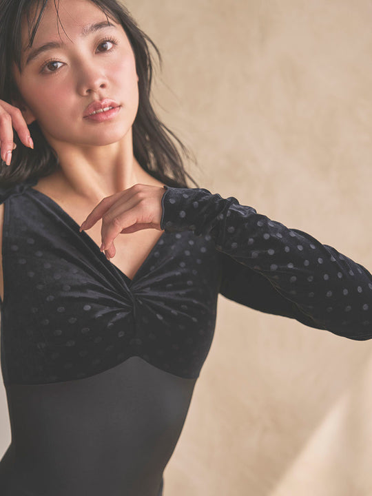 Arm warmer / velours dot black