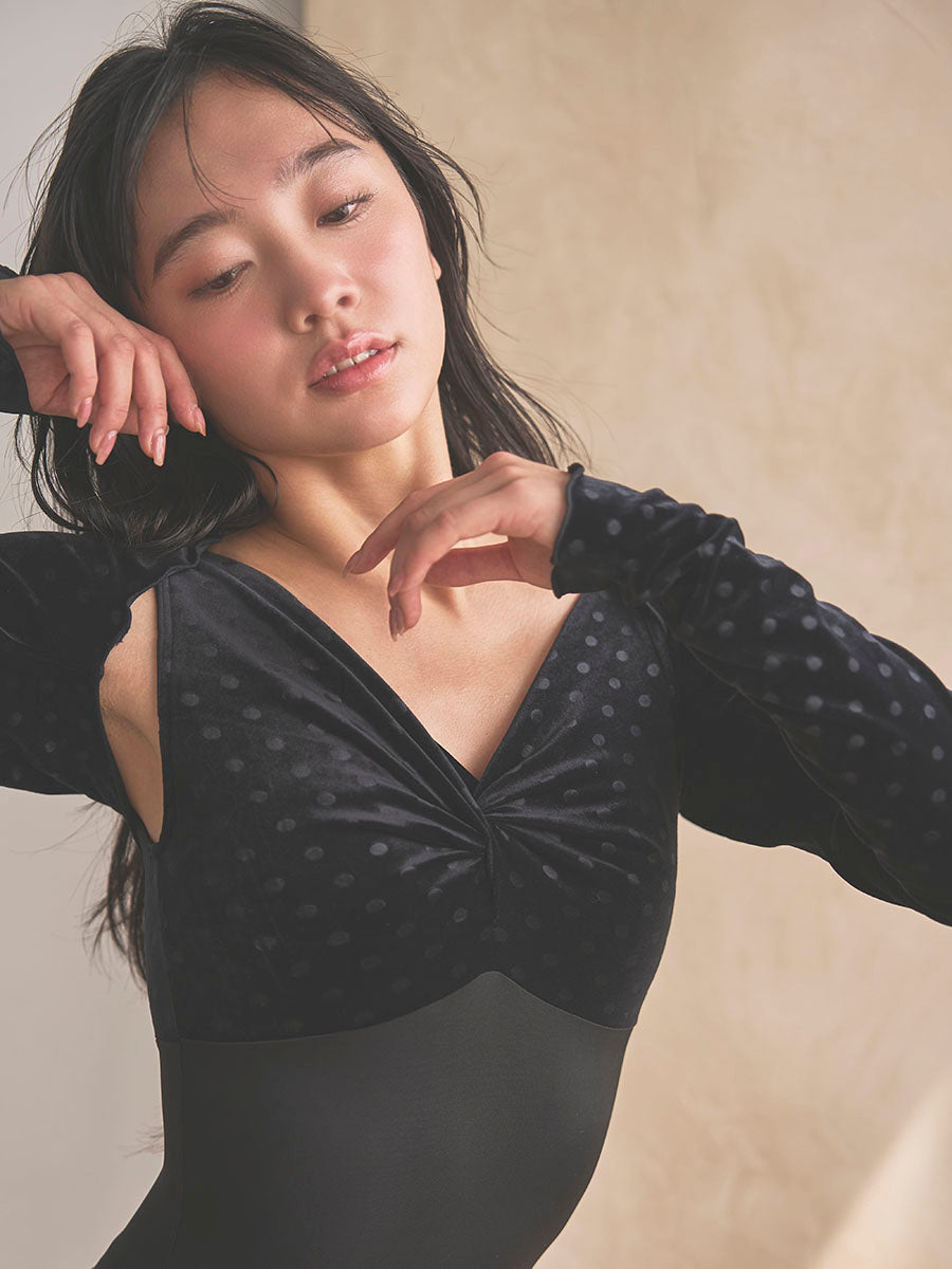 Arm warmer / velours dot black