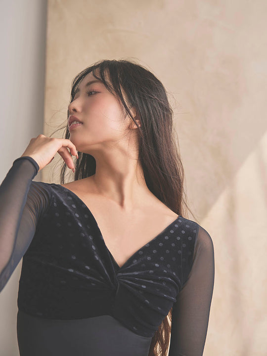 Retune.stina / Walts long / velours dot black