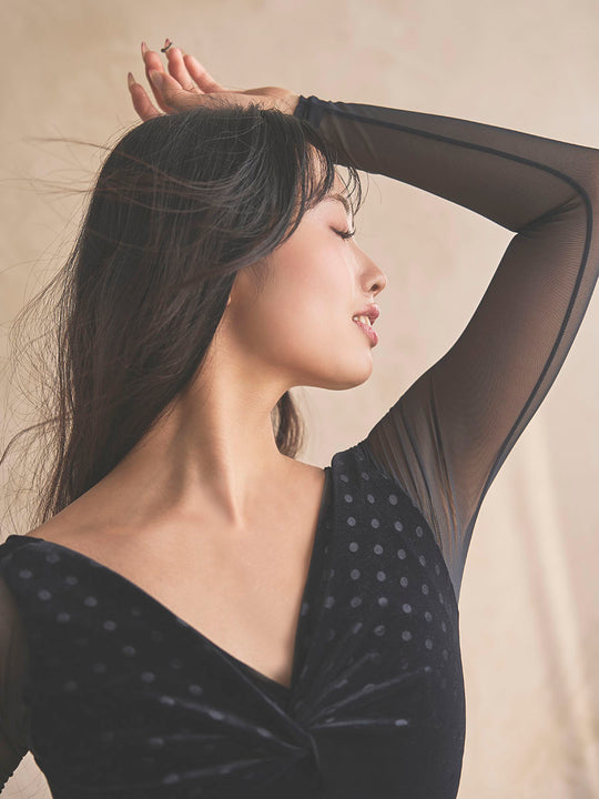 Retune.stina / Walts long / velours dot black