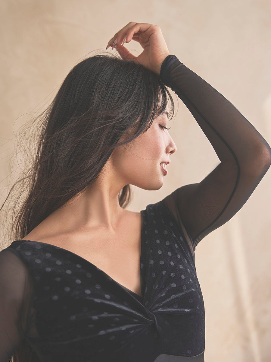 Retune.stina / Walts long / velours dot black