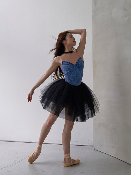 type Y neck ribbon / Atlas blue