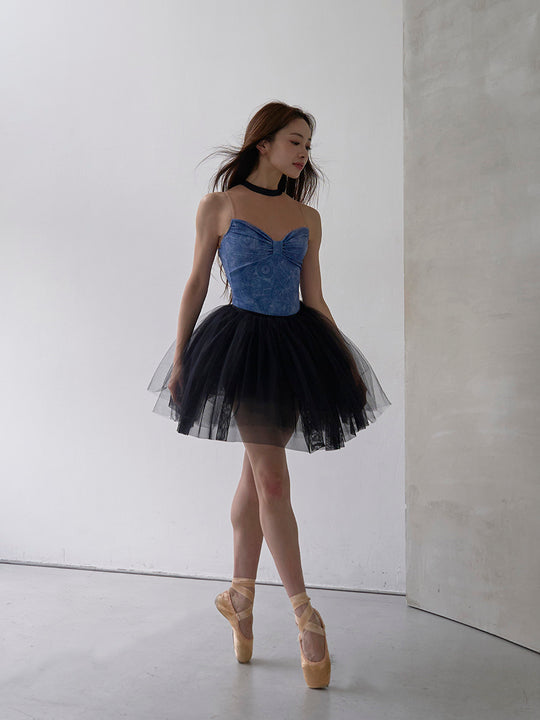 type Y neck ribbon / Atlas blue