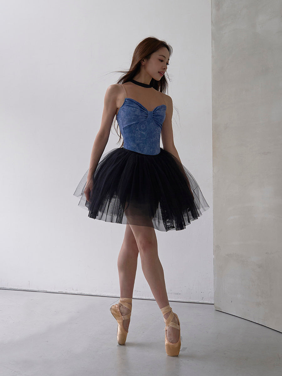 type Y neck ribbon / Atlas blue