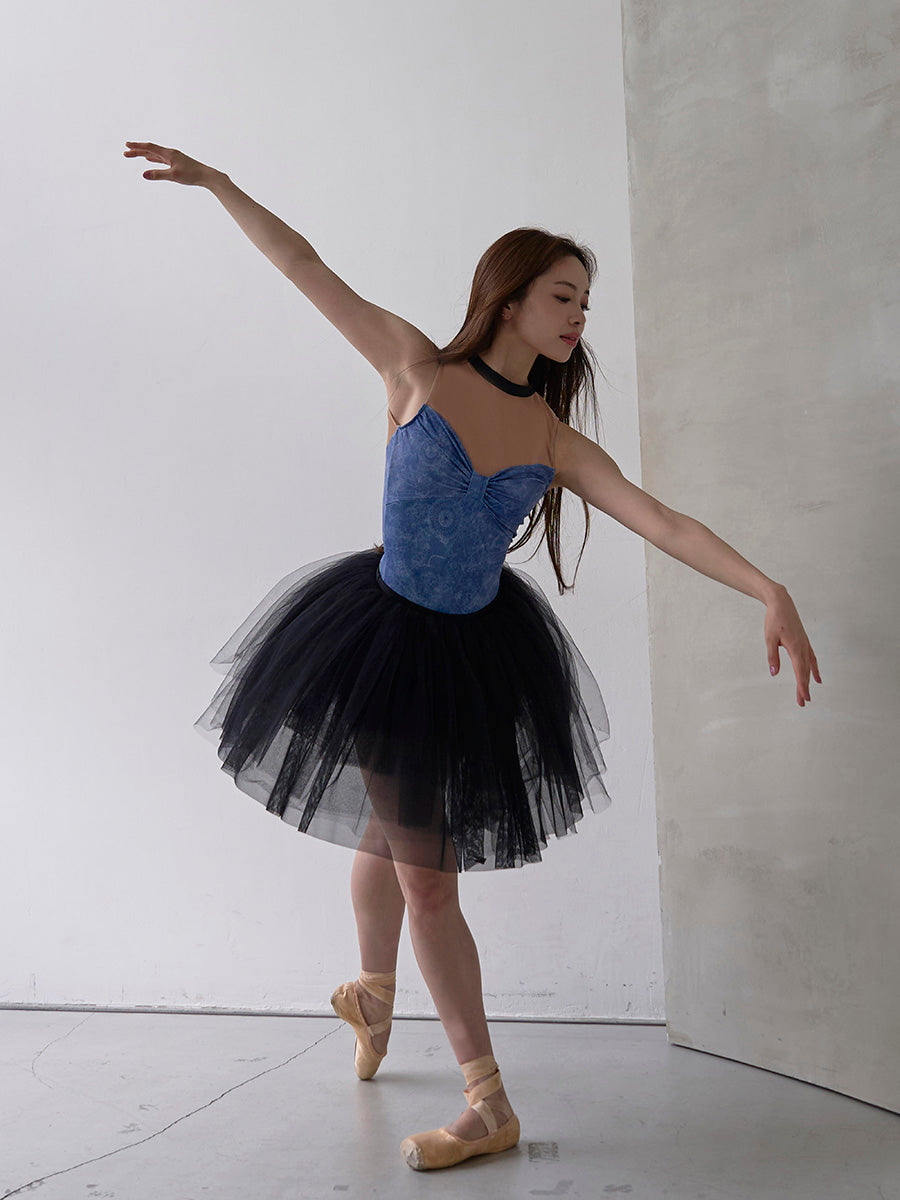 type Y neck ribbon / Atlas blue