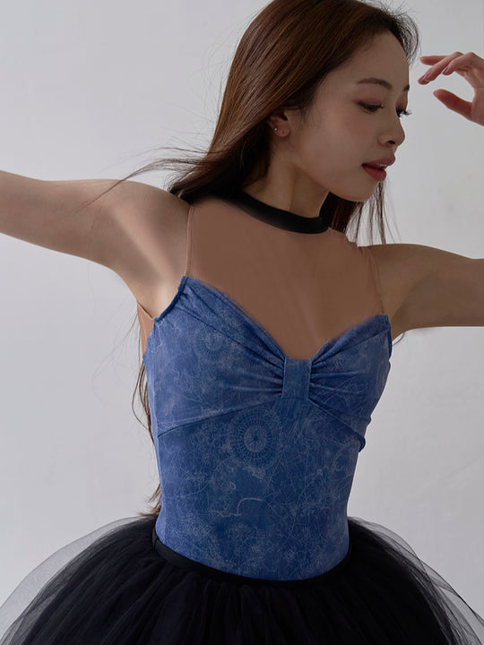 type Y neck ribbon / Atlas blue