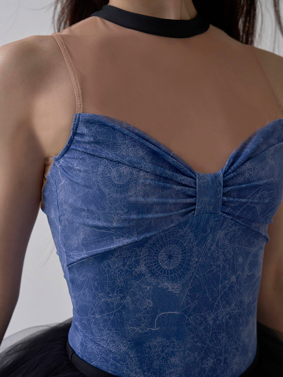 type Y neck ribbon / Atlas blue