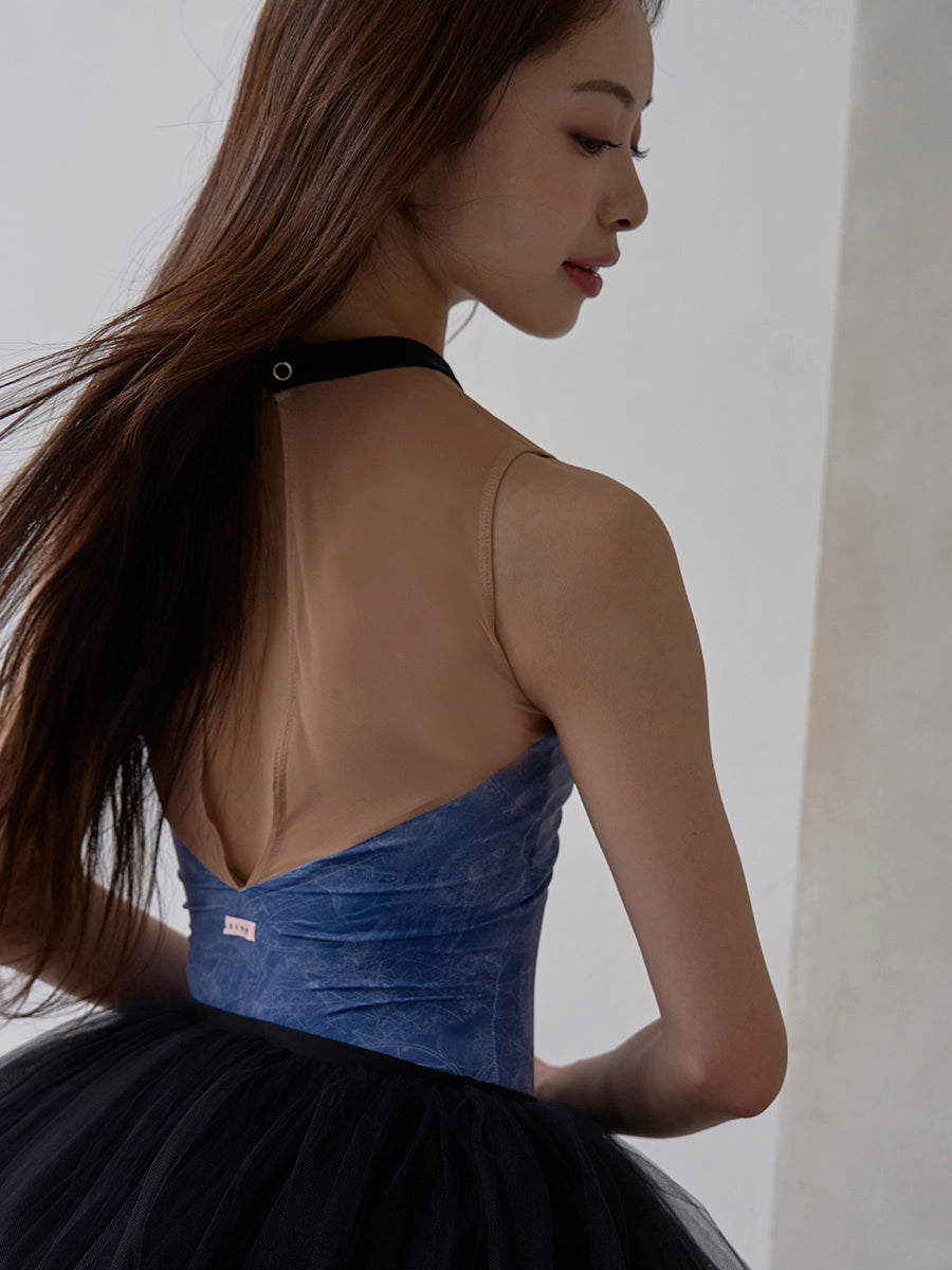 type Y neck ribbon / Atlas blue