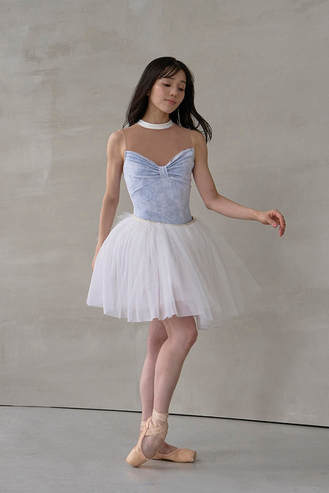 Y-type neck ribbon / Atlas white