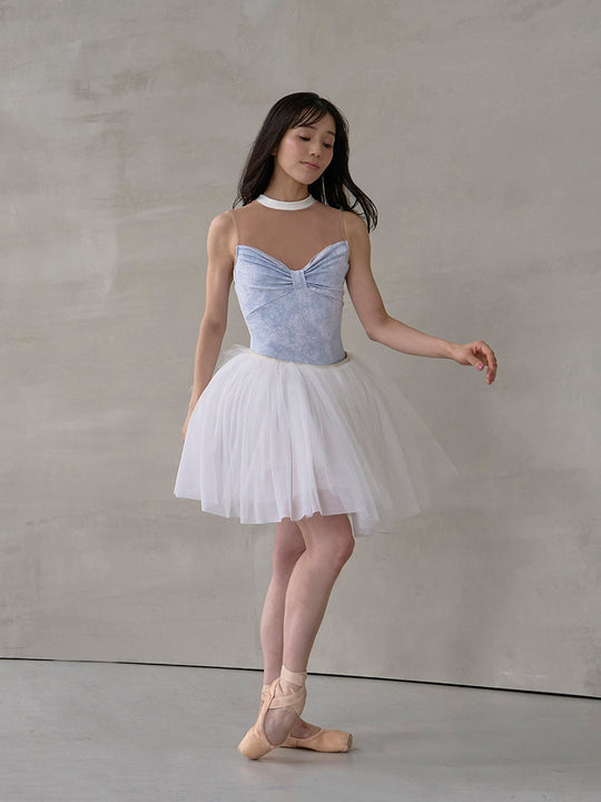 type Y neck ribbon / Atlas white
