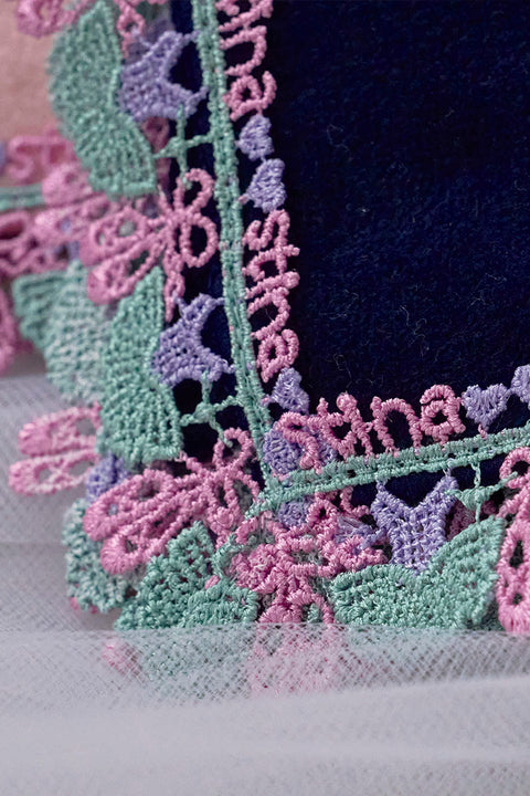 Chikazawa Lace Co. × stina Ballerina Handkerchief (Navy Mini)