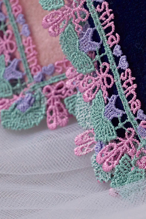 Chikazawa Lace Co. × stina Ballerina Handkerchief (Navy Mini)