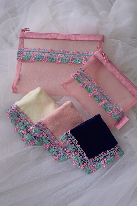 Chikazawa Lace Co. × stina Ballerina Handkerchief (Peach)
