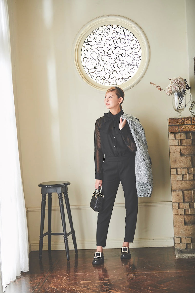 bowtie blouse / black