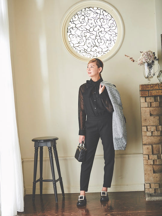 bowtie blouse / black