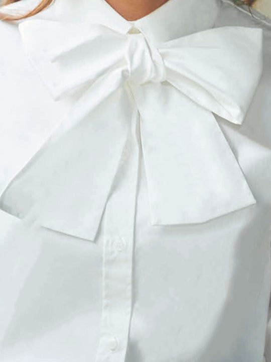 bowtie blouse / white
