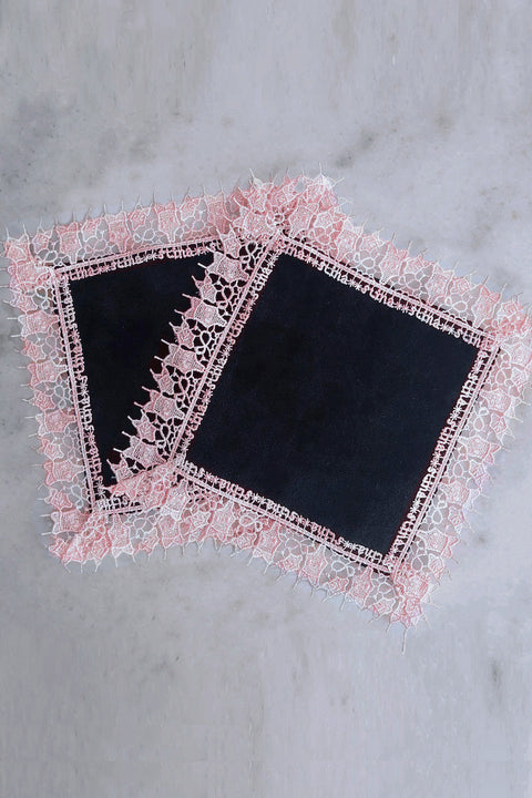 Chikazawa Lace Co. × stina Leotard Handkerchief [Set of 2] / Black-Black