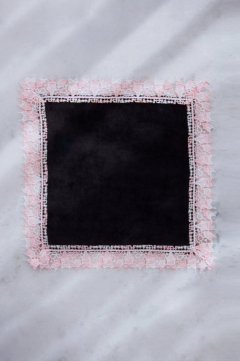 Chikazawa Lace Co. × stina Leotard Handkerchief [Set of 2] / Black-Black
