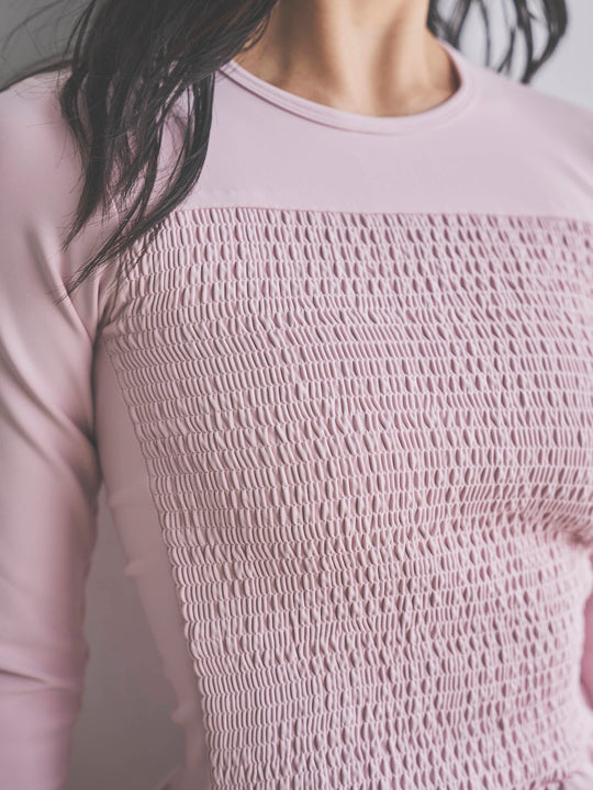 Prelude shirring tops long / dusty pink