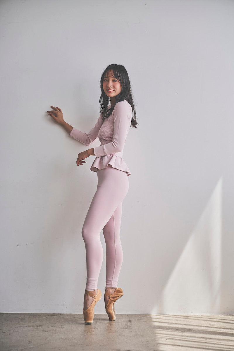 Prelude shirring tops long / dusty pink