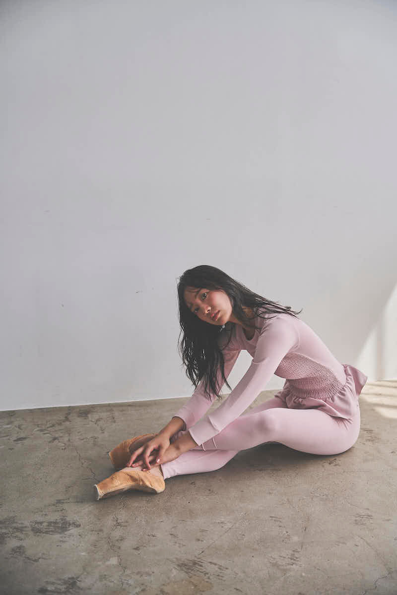 Prelude shirring tops long / dusty pink