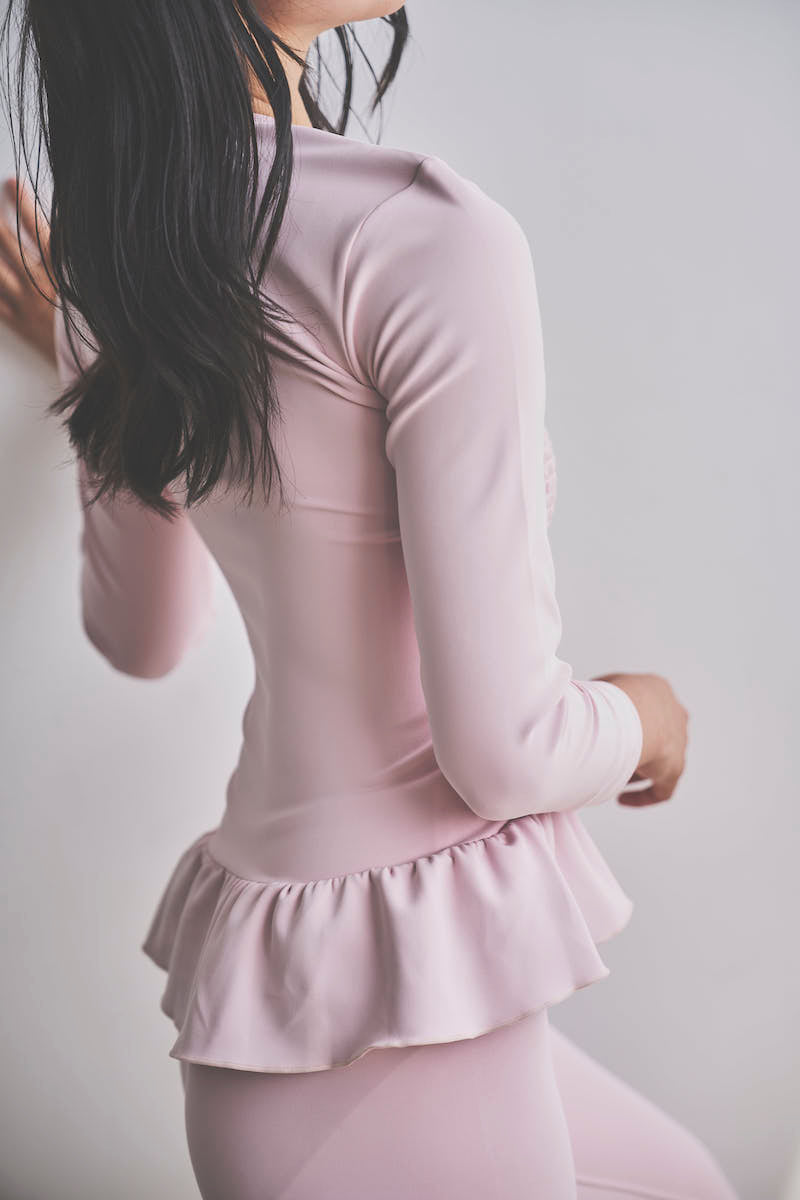 Prelude shirring tops long / dusty pink