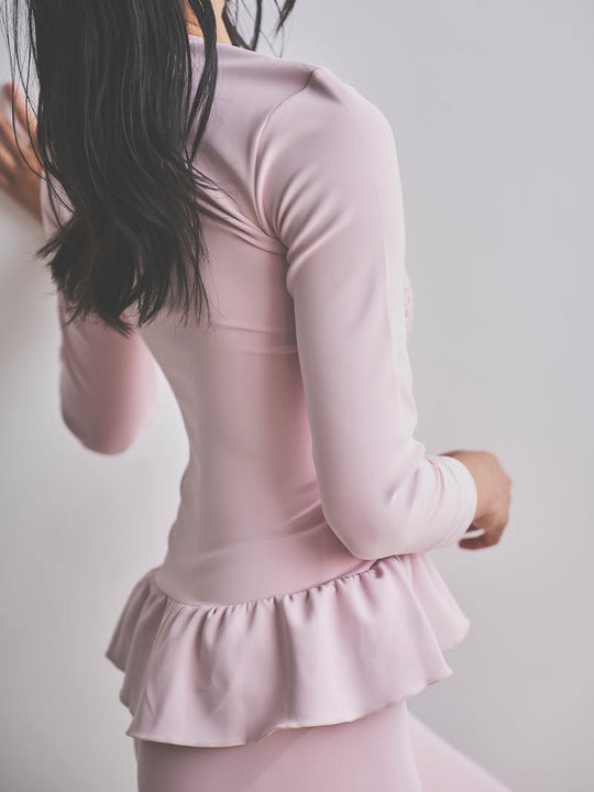 Prelude shirring tops long / dusty pink