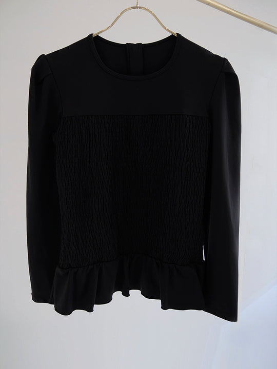 Prelude shirring tops long / black