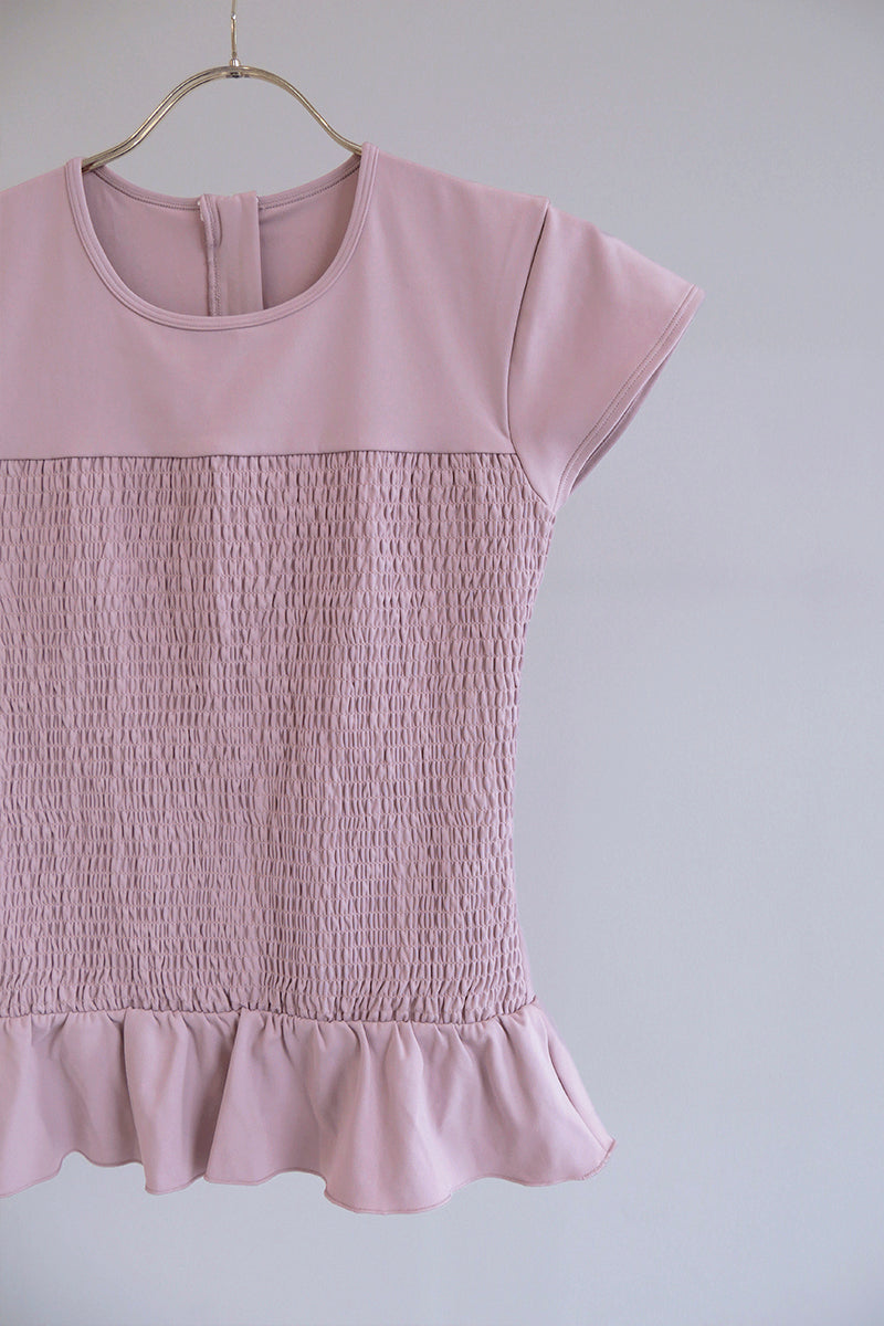 Prelude shirring tops cap / dusty pink