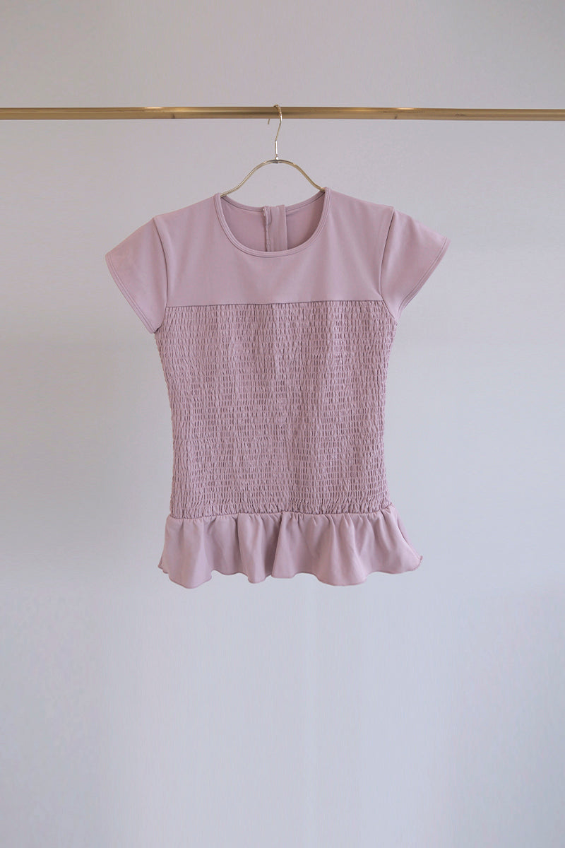 Prelude shirring tops cap / dusty pink