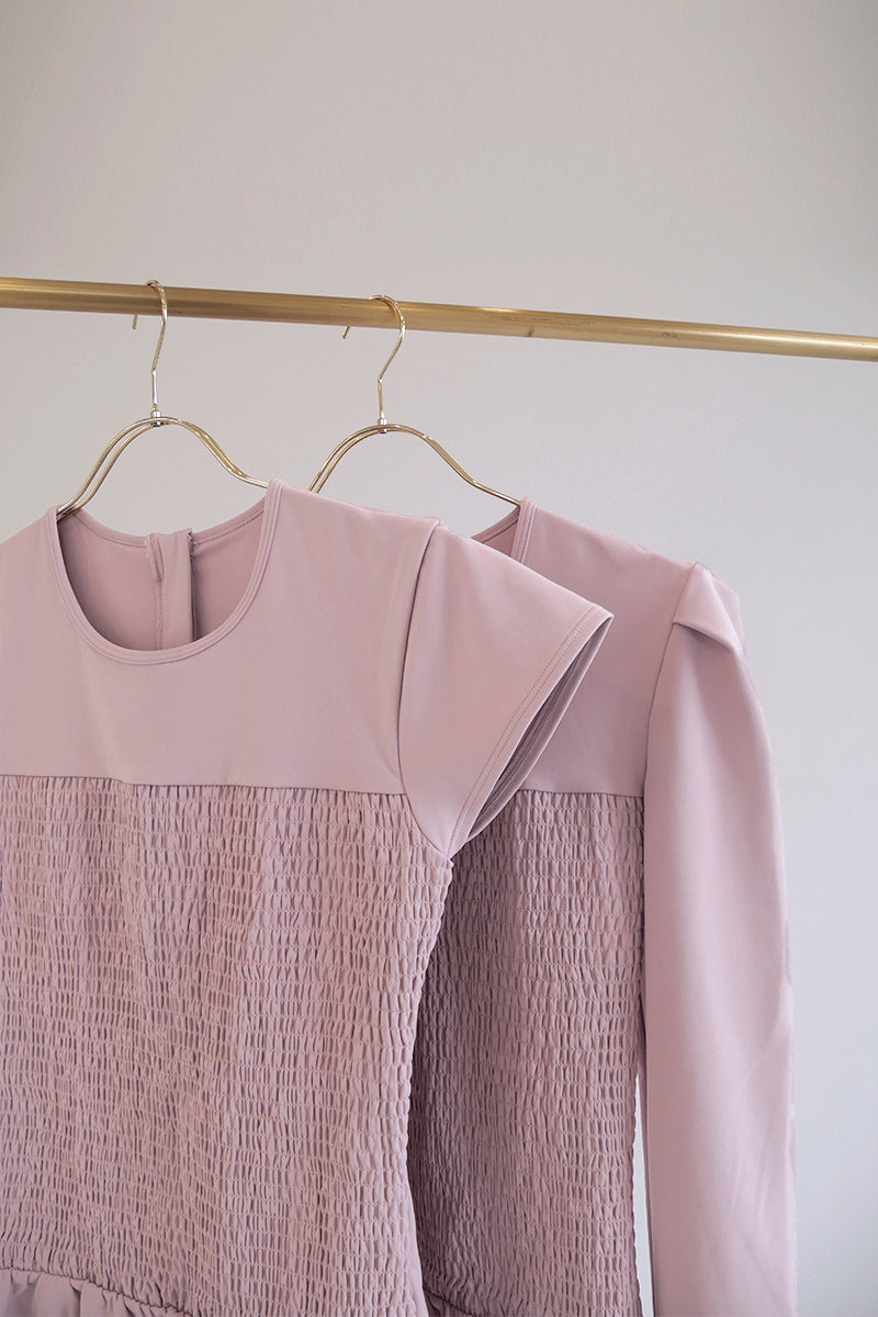 Prelude shirring tops cap / dusty pink