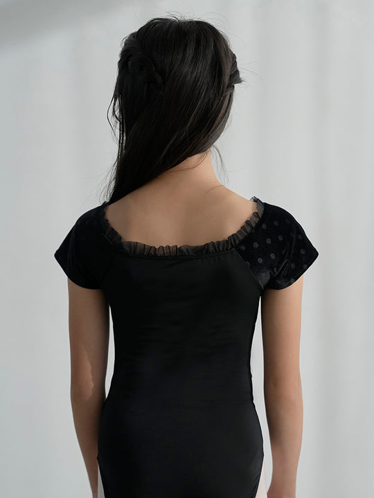 Retune.stina / Dólce / velour dot black / kids & girl