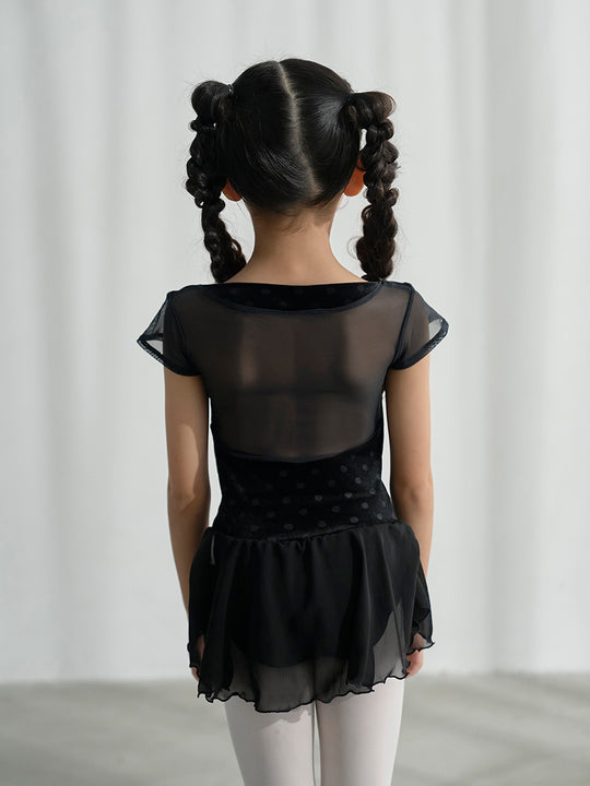 Retune.stina / butterfly cap / velours dot black / kids & girl