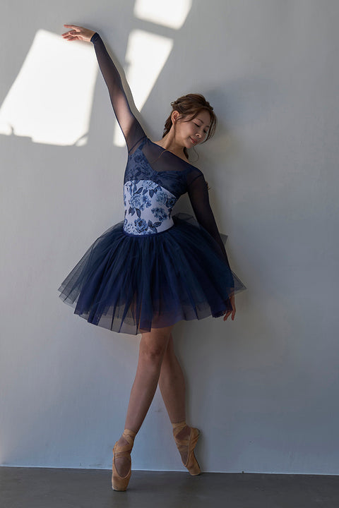 type L long ribbon / Orbit blue gray