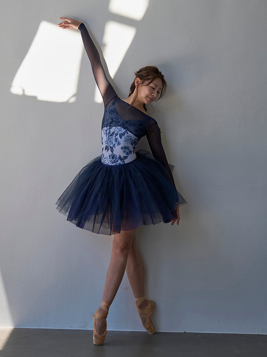 type L long ribbon / Orbit blue gray